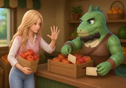 ~개 이상 사면 깎아 주세요.のイラスト