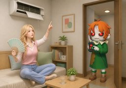 방에 ~ 고장났어요.のイラスト