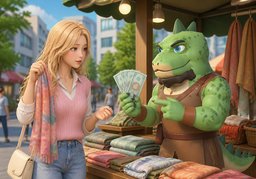~ 가격이 얼마예요?のイラスト