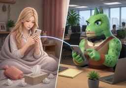 몸이 아파요.のイラスト