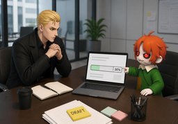 ~ 진행은 어떠세요?のイラスト