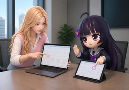 회의는 ~에 할까요?のイラスト