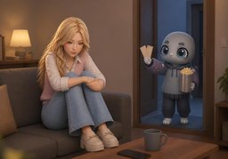 외로워요.のイラスト