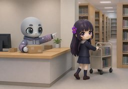 ~ 서고에서 찾아 주세요.のイラスト
