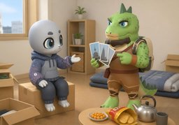 ~에 적응했어요?のイラスト