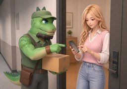 수령 연락은 ~로 부탁드려요.のイラスト