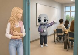 ~ 수업이 대면인지 온라인인지 알려주세요?のイラスト
