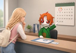 입학일은 ~이에요.のイラスト