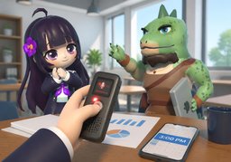 ~시 녹음해 드릴게요.のイラスト