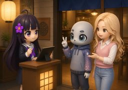 몇 분 오세요?のイラスト