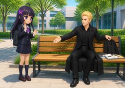 May I sit here?のイラスト