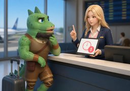 Is the flight delayed?のイラスト