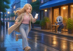 I'm running late.のイラスト