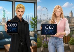 time differenceのイラスト