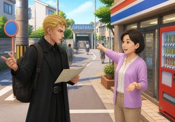 Can you walk to ~ from here?のイラスト