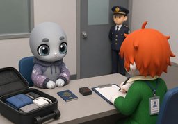I get stopped at ~.のイラスト