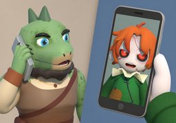 Who's calling?のイラスト