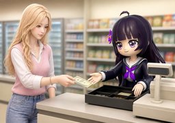 I'll pay with ~.のイラスト