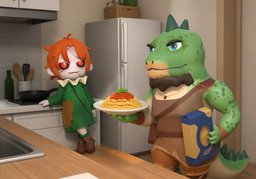 I'll have ~ for dinner.のイラスト