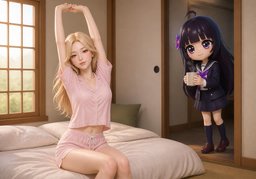 I stretch.のイラスト