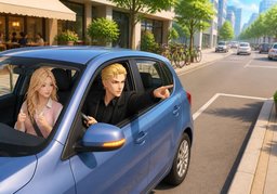 Let's park here.のイラスト