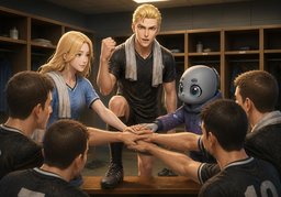 All for one and one for all.のイラスト