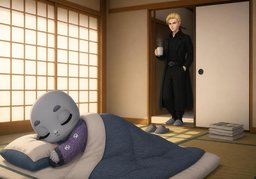 ~ sleep in ~.のイラスト