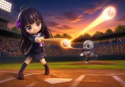 ~ hit ~ with ~.のイラスト