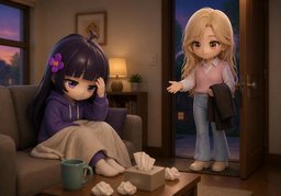I don't feel up to ~.のイラスト