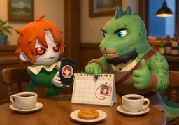 catch up with ~のイラスト