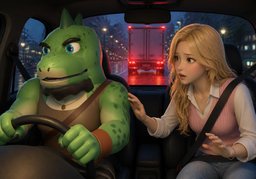 ~ slam on the brakes.のイラスト