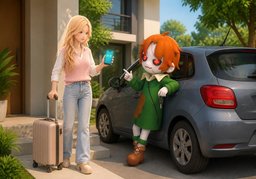 Can you give me a ride to ~?のイラスト