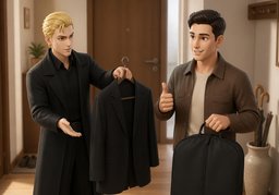 I'd like you to take ~ to the cleaner's.のイラスト