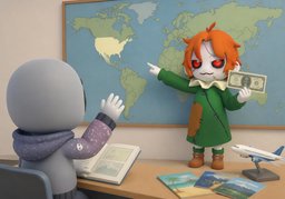 What's the currency in ~?のイラスト