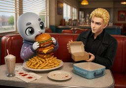 ~ eat like a ~.のイラスト