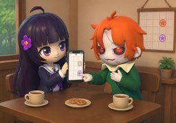 I mix up ~ with ~.のイラスト