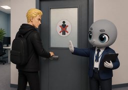 You're not allowed in ~.のイラスト