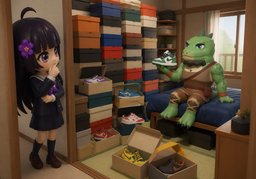 ~ has a ~ collection.のイラスト