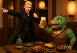 I'll drink to that.のイラスト