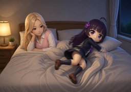 I turn over in bed.のイラスト