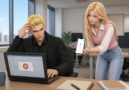 ~ can't open ~ in ~.のイラスト