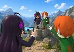 ~ stand in the mountains.のイラスト