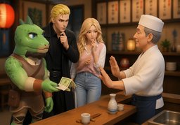 There is no tipping in ~.のイラスト