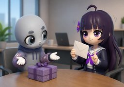 Are you giving ~ anything?のイラスト