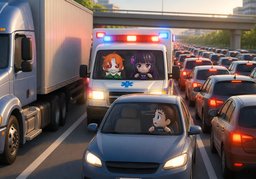 ~ refuse to stop for ~.のイラスト