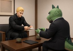 May I have your business card, please?のイラスト