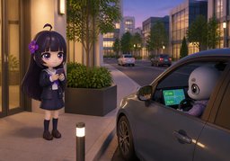 It'll be about ~ if there's no traffic.のイラスト