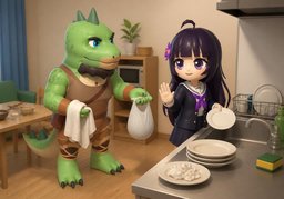Shall I help you clean up?のイラスト