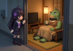 I relax at ~.のイラスト