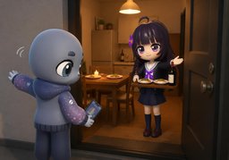 Why don't you come over to ~ for dinner?のイラスト